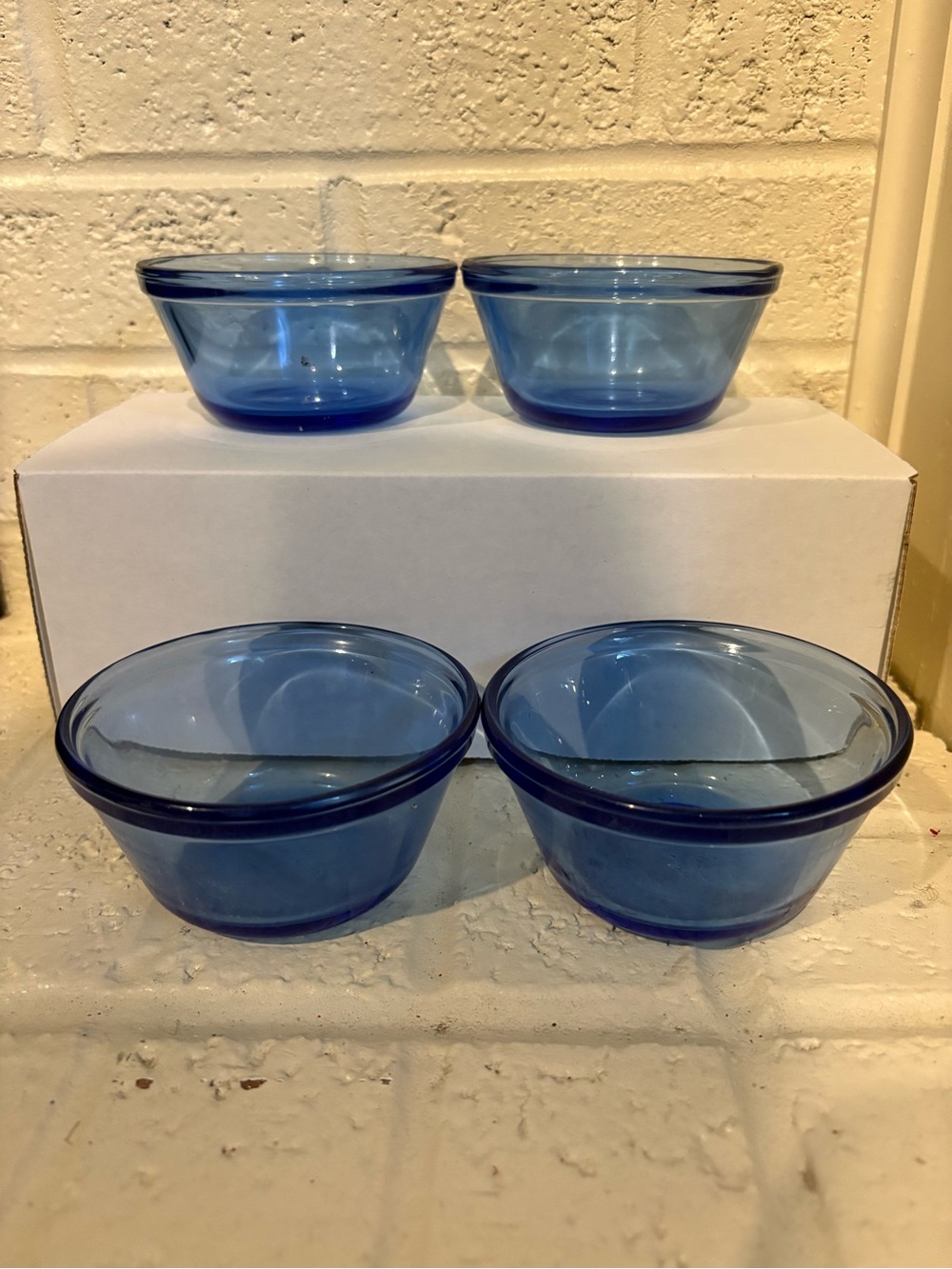 Cobalt Blue 6 ounce Custard Cups 1034 USA Set of 4
